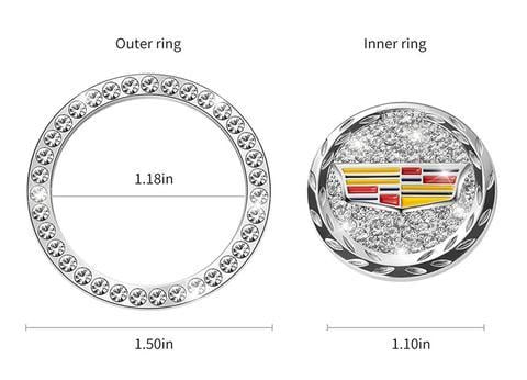 Land Rover Start Button  Bling Car Décor  Crystal Rhinestone Car Bling Ring  Emblem Sticker