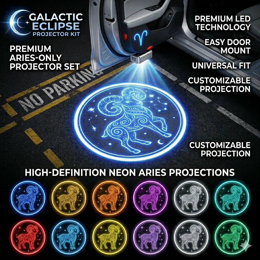 Zodiac Car Door Projector Light: All 12 Astrology Signs, LED Light