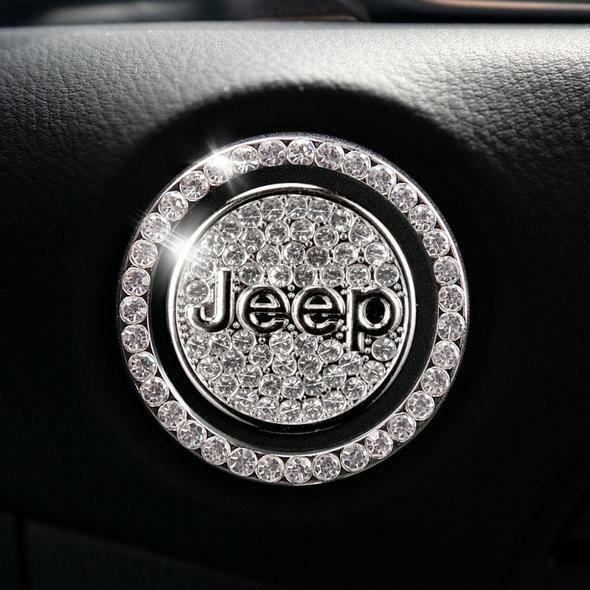 Jeep Start Button | Bling Car Décor | Crystal Rhinestone Car Bling Ring | Emblem Sticker