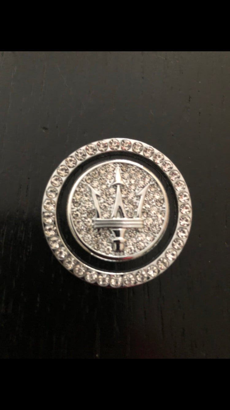 Maserati Start Button  Bling Car Décor  Crystal Rhinestone Car Bling Ring  Emblem Sticker