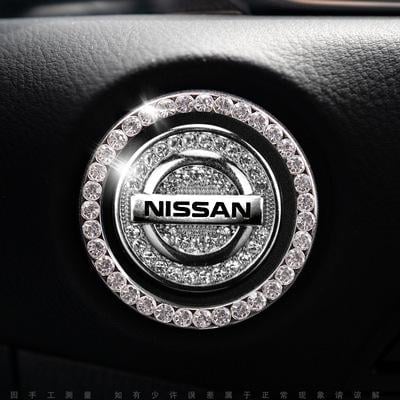 Nissan Start Button  Bling Car Décor  Crystal Rhinestone Car Bling Ring| Emblem Sticker