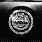 Nissan Start Button Bling Car Décor  Crystal Rhinestone Car Bling Ring Emblem Sticker