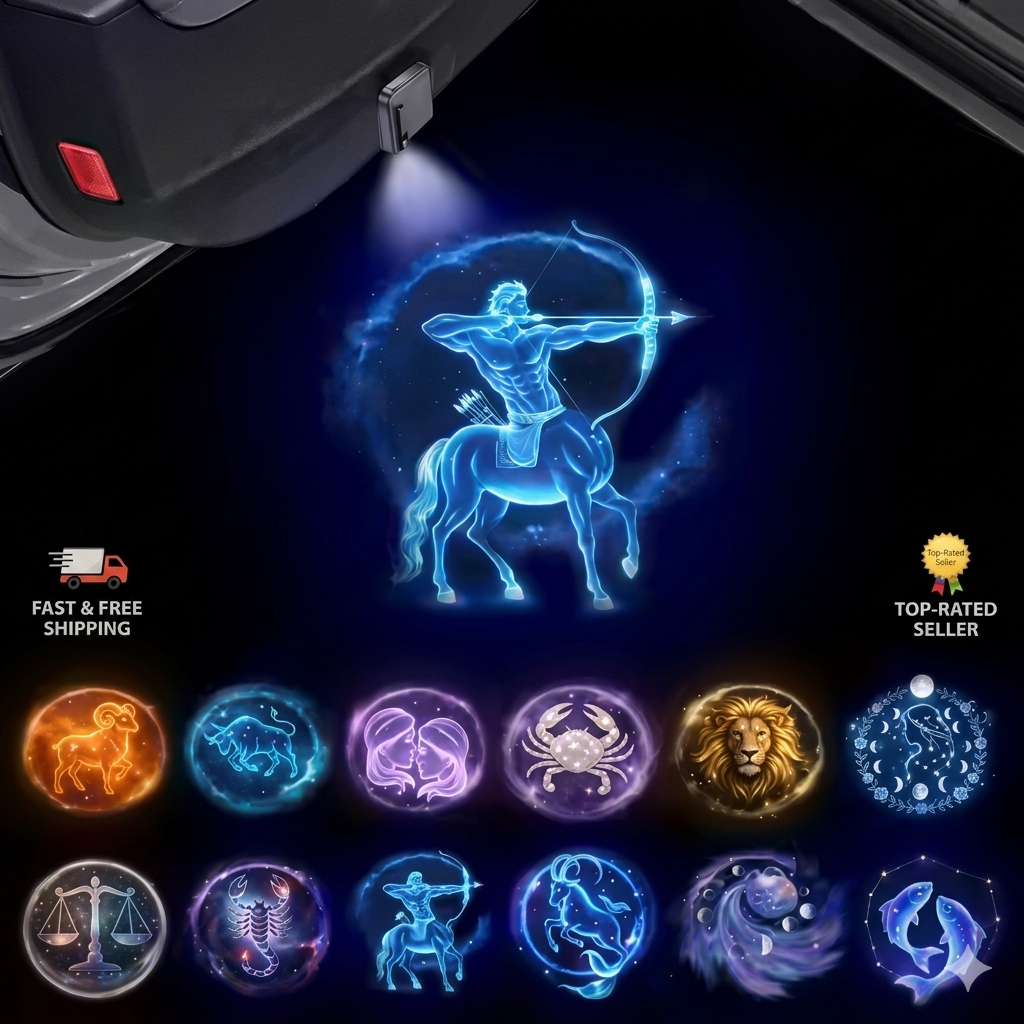 Zodiac Car Door Projector Light: All 12 Astrology Signs, LED Light