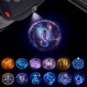 Zodiac Car Door Projector Light: All 12 Astrology Signs, LED Light