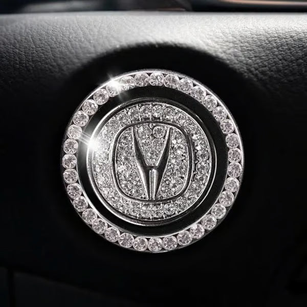 Acura Start Button  Bling Car Décor Crystal Rhinestone Car Bling Ring  Emblem Sticker