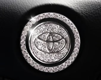 Toyota Start Button | Bling Car Décor | Crystal Rhinestone Car Bling Ring | Emblem Sticker