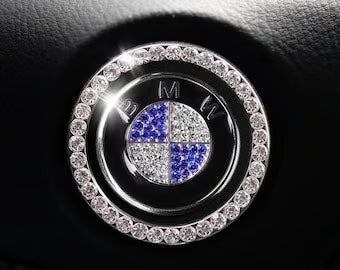 BMW Start Button | Bling Car Décor | Crystal Rhinestone Car Bling Ring | Emblem Sticker
