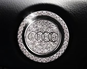 Audi Start Button | Bling Car Décor | Crystal Rhinestone Car Bling Ring | Emblem Sticker