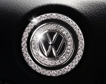 Volkswagon Start Button Bling Car Décor Crystal Rhinestone Car Bling Ring Emblem Sticker